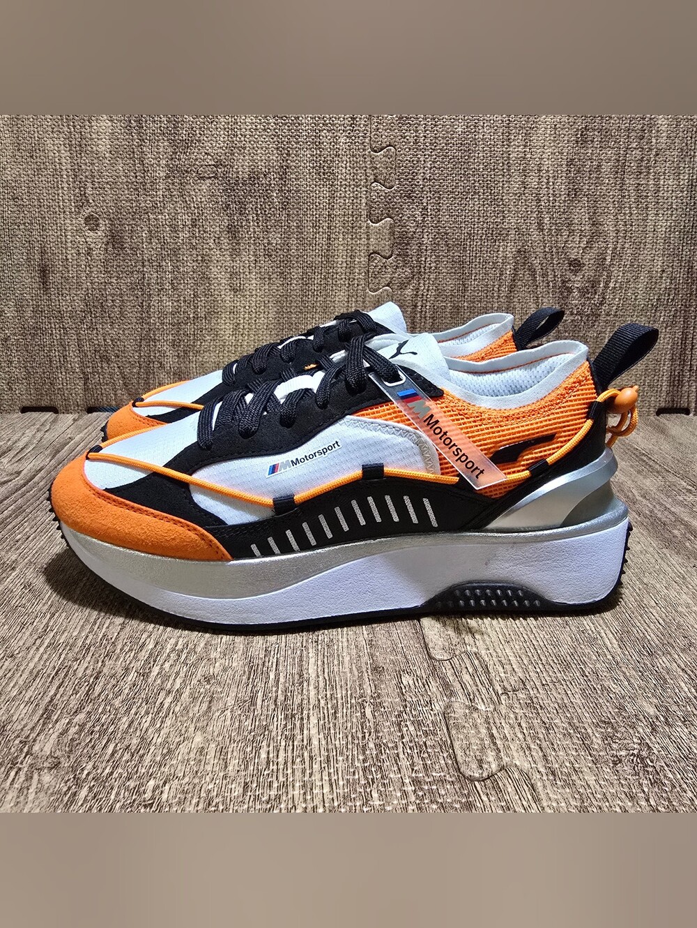 Puma BMW M Motorsport Cruise Rider Womens Size 7 Vibrant Orange Black White Shoe